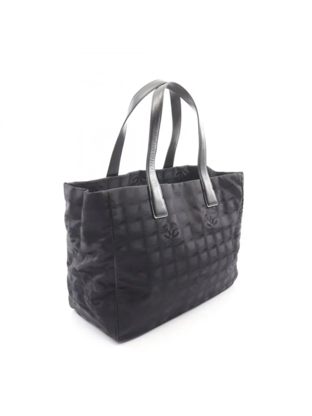 Chanel Tote Bag New Travel Line MM Black Leather MM